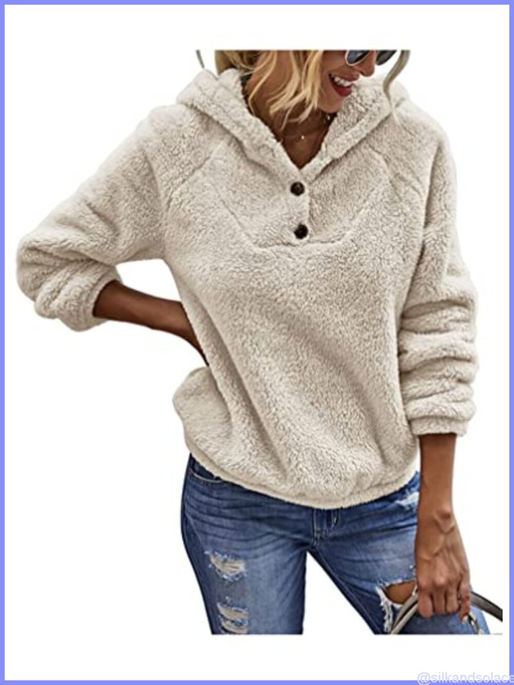 Sherpa Pullover Hoodie Fuzzy Fleece Sweatshirt Long Sleeve